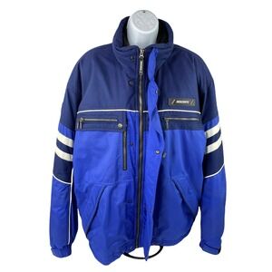 Vintage Descente Jacket Womens Size 14 Blue Snowboarding Ski Jacket Hooded